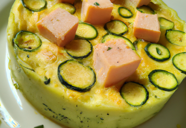 Flan de courgette au saumon fume