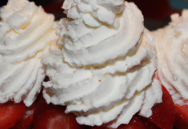 Corolles de fraises en chantilly