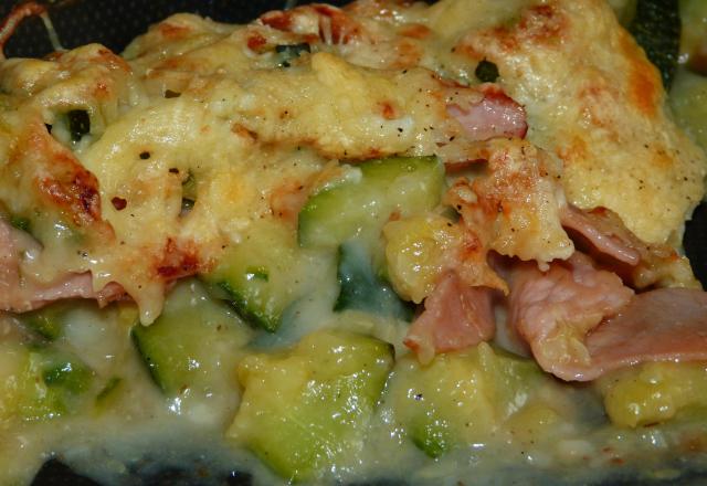 Gratin de courgette au bacon