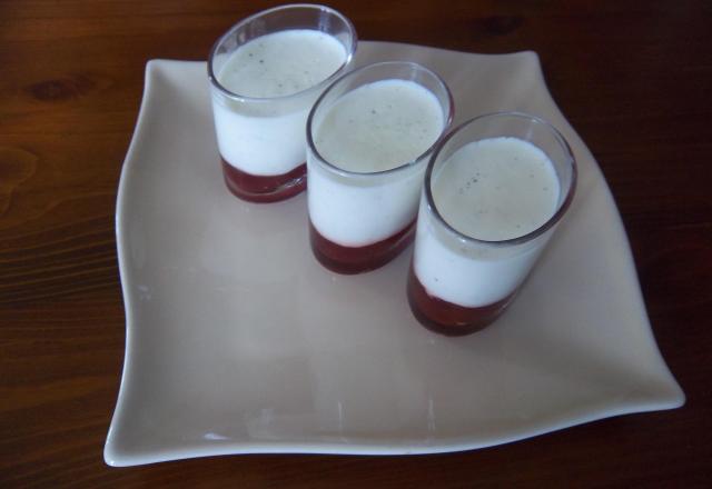 Verrines de panna cotta à la fraise