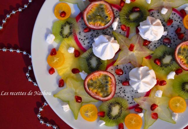 Carpaccio de fruits exotiques, rhum et citron vert