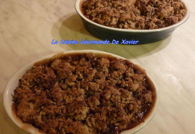 Crumble aux pommes et au chocolat