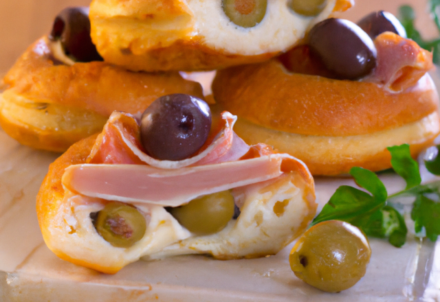 Cakes au jambon et aux olives