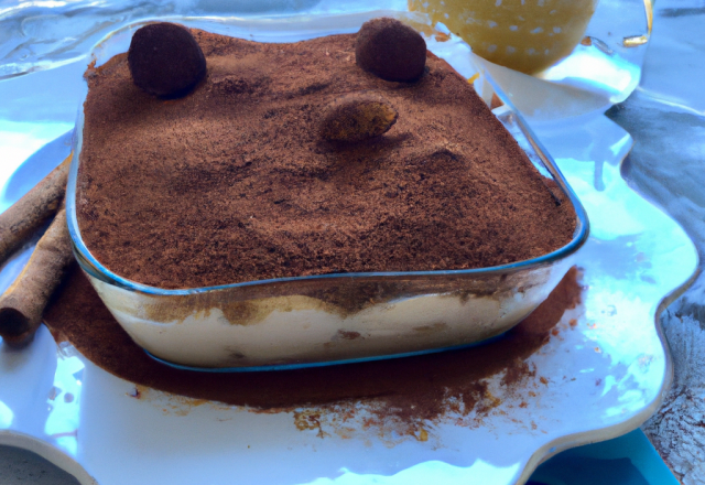 Tiramisu du soleil avec noix de coco et cannelle