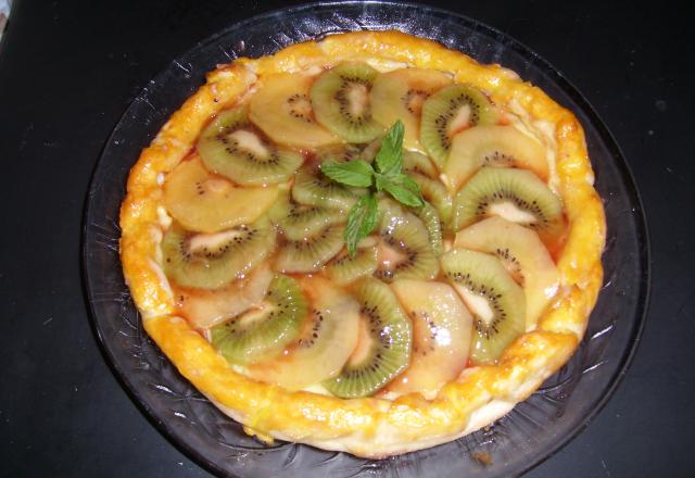 Tarte au chocolat et au kiwi