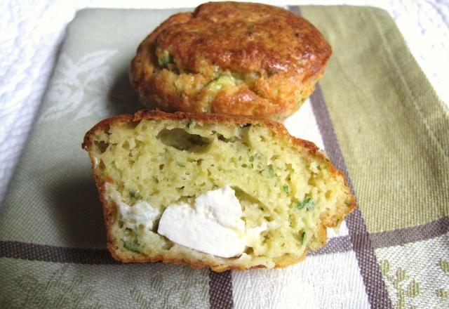 Muffins aux courgettes, cœur de Saint Môret