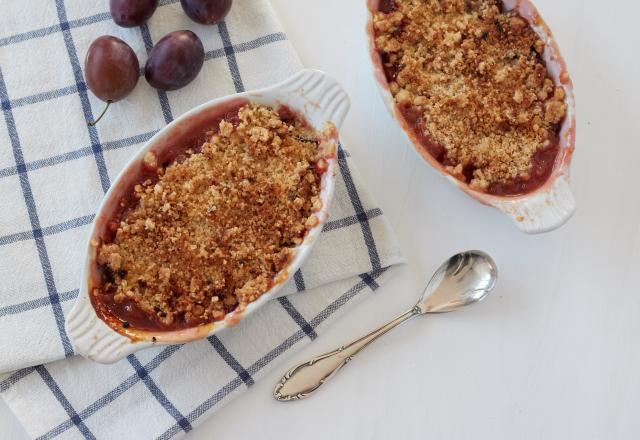 Crumble aux prunes rouges