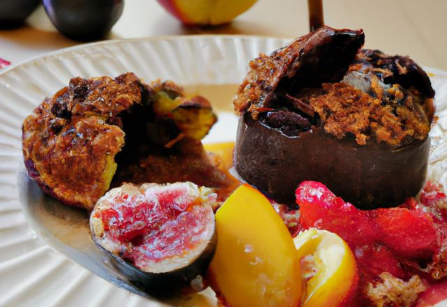 Crumble fondant au chocolat et fruits d'automne