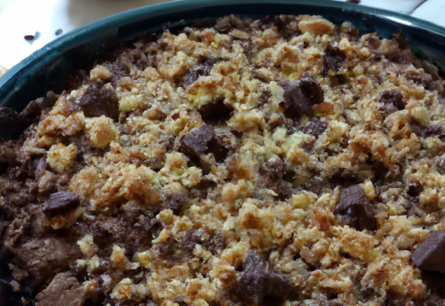 Crumble aux poires et aux éclats de chocolat