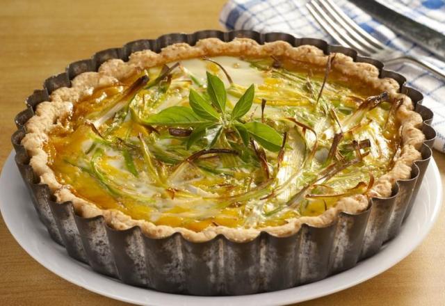 Tarte aux poireaux et fromage de chèvre