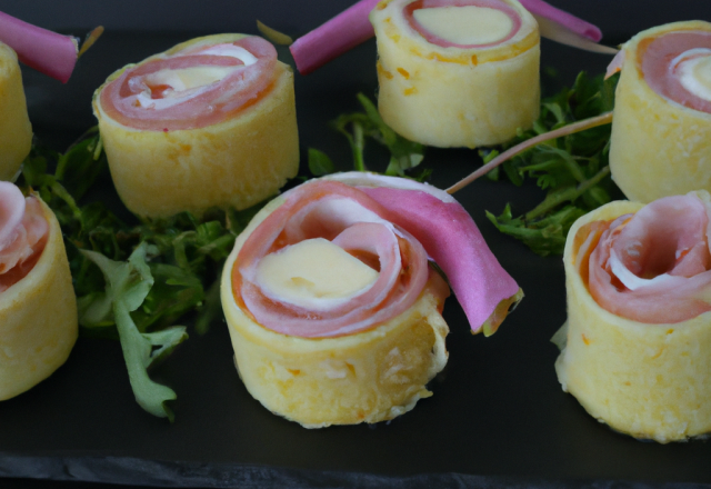 Roulés de jambon aux fromages frais