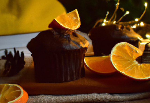 Muffin chocolat orange de Noël