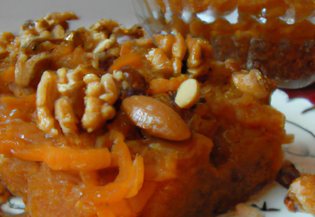 Halwa aux carottes et noix de cajou caramélisées