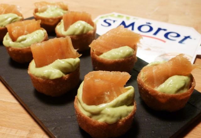 Croustades avocat saumon