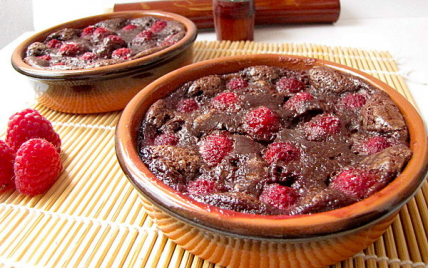 Gratin de framboises au chocolat