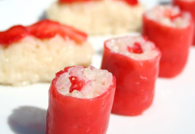 Makis et sushis fraise vanille