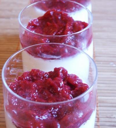 Panna cotta et sa compotée de framboise