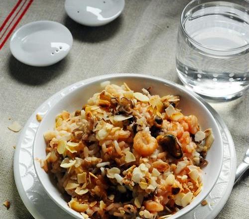 Risotto au ketchup et aux fruits de mer