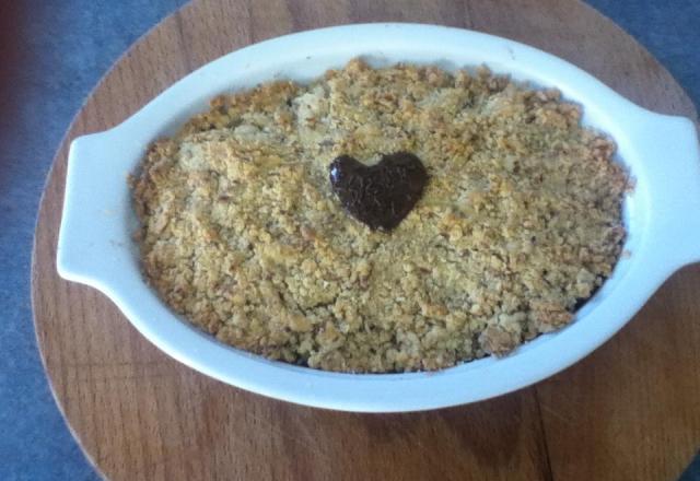 Crumble poire-chocolat gourmand