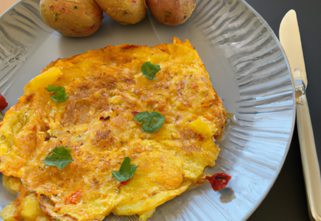 Omelette legère à la pomme de terre,