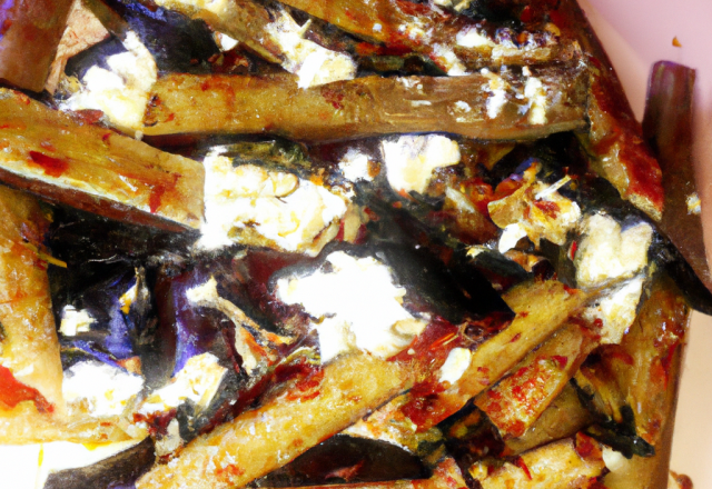 Penne ricotta aubergine