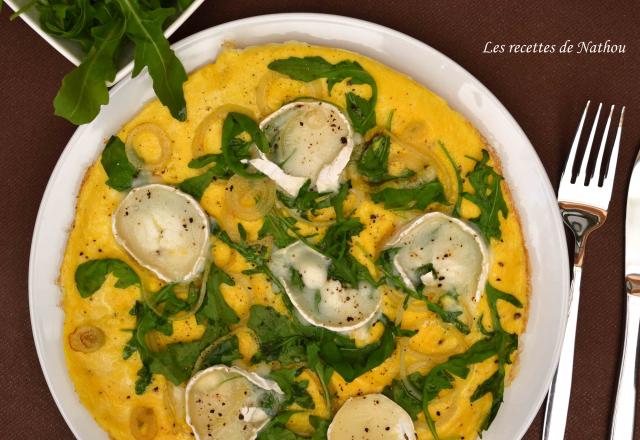 Omelette à la roquette et au fromage de chèvre