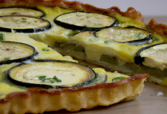 Tarte à la courgette, au chèvre frais et à la moutarde