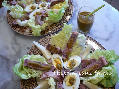 Salade de bœuf et Williams en pesto rouge