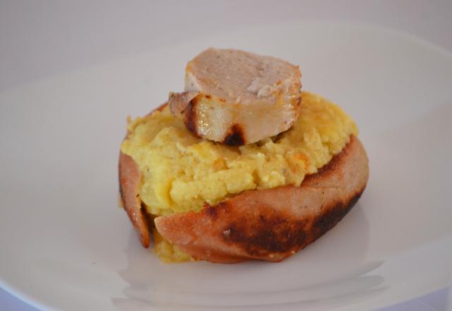 Délice de purée au boudin blanc