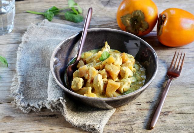 Curry de poulet au Kaki Ribera del Xúquer AOP