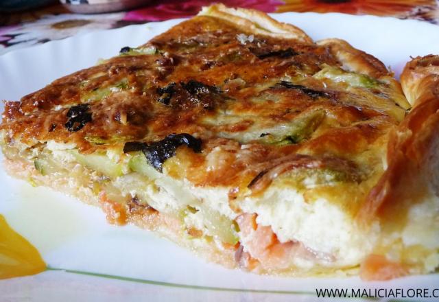 Quiche au saumon et courgettes