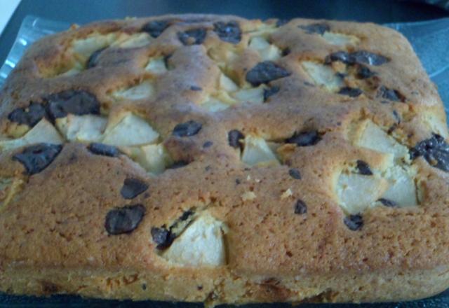 Gâteau poire-chocolat et amandes