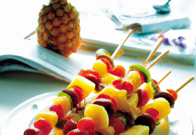 Brochette de fruits exotiques