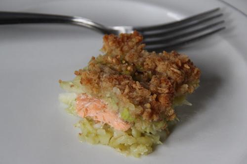 Crumble de saumon aux courgettes