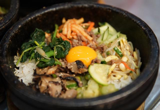 Bibimbap aux champignons frais