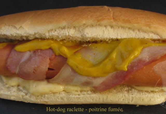 Hot dog raclette poitrine fumée