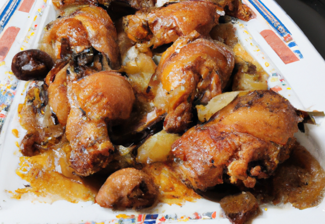 Cuisses de chapon aux marrons et aux airelles