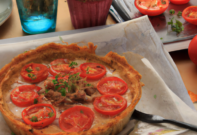 Tarte au thon et à la tomate croustillante