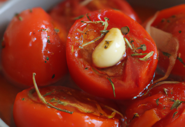 Tomates confite à l'ail et origan