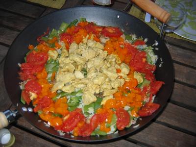 Risotto au poulet et ses légumes