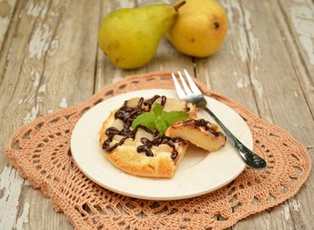 Gâteau à la ricotta, au chocolat blanc et aux poires