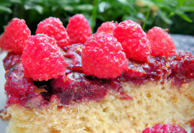 Gâteau aux framboises économique