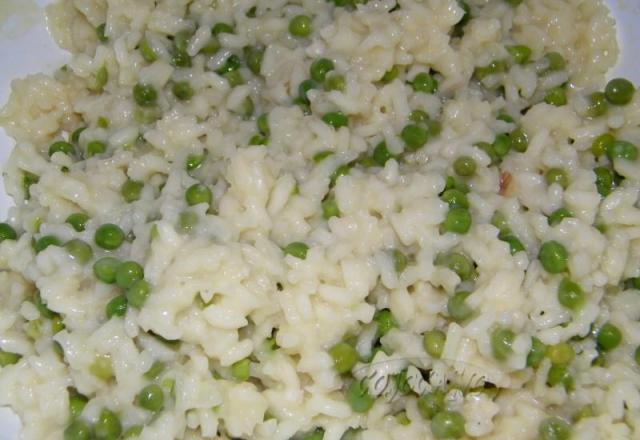 Risotto crémeux aux petits pois et parmesan