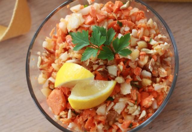 Salade radis noir, carottes et pommes