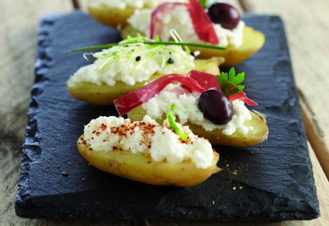 Tapas de Ratte du Touquet au chèvre