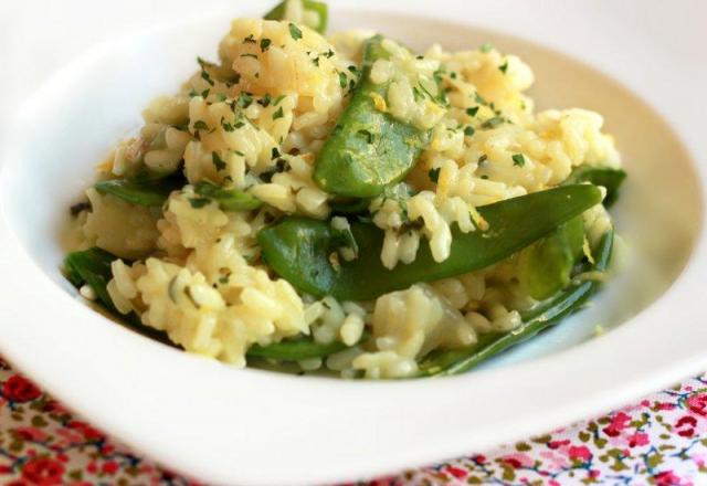 Risotto citron -pois gourmands