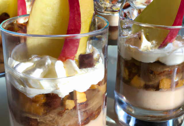 Verrine de boudin blanc aux pommes et chantilly de marrons