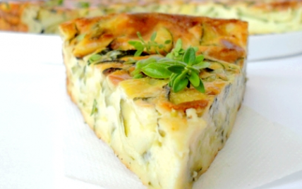 Clafoutis léger aux courgettes & fromage de chèvre