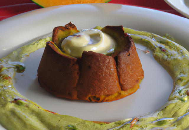 Fondant de courge et sa creme d'avocat