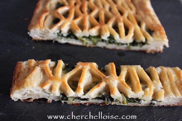 Tourte aux épinards et crème au fromage